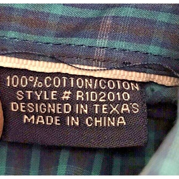 Panhandle Rough Stock Shirt Mens L Blue Plaid SS 100% Cotton Button Down Pocket - Picture 11 of 12